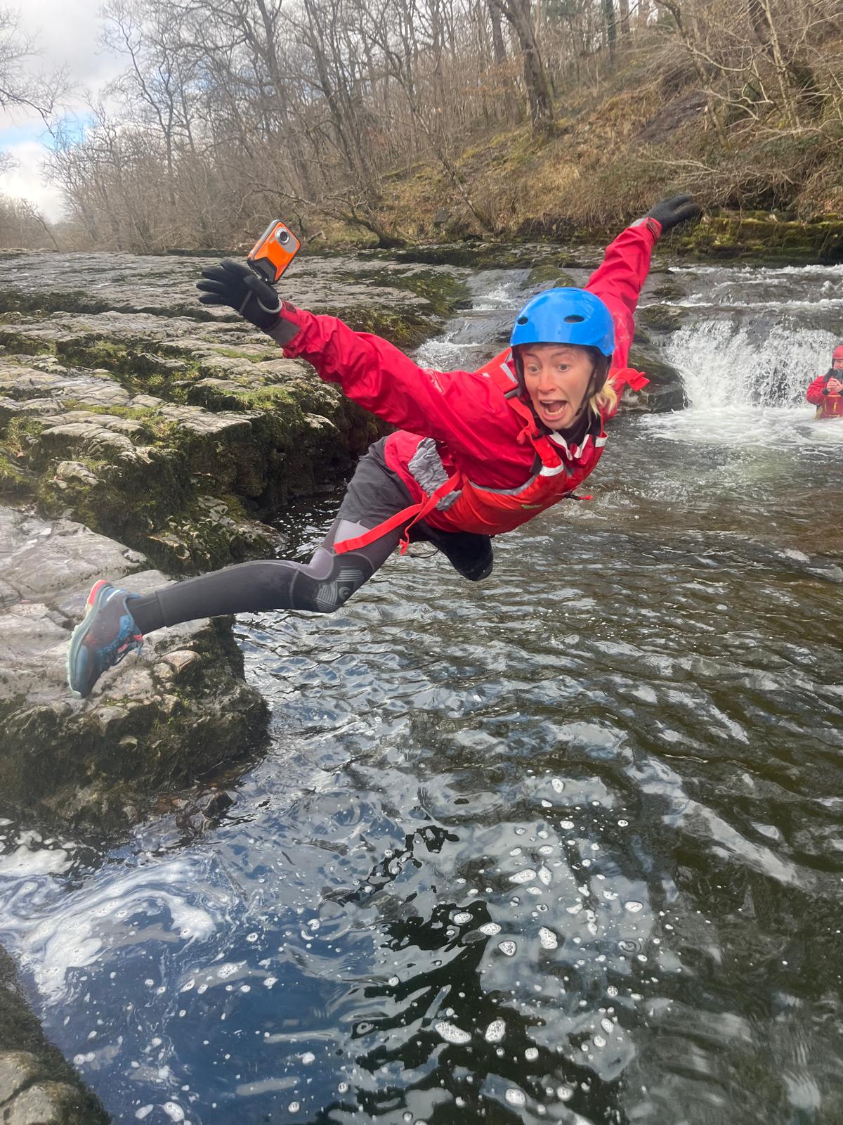Mellte gorge walking first jump
